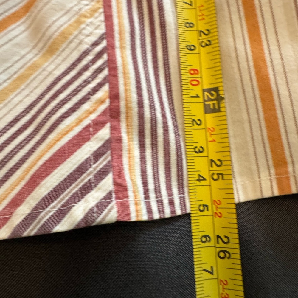 Apostrophe Plus Size 16/18W Striped Button Down Blouse Mustard Brown - Picture 3 of 5